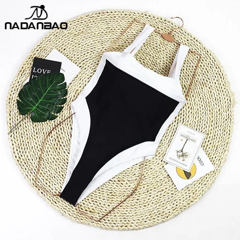 Nadanbao Sexy Fashion Bikini One Piece Swimsuit High Waist  Beach Casual Style Swimsuit Pool Bikini Summer Women's Clothing