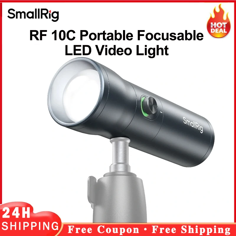 SmallRig RF 10C Portable Focusable LED Video Light Beam Adjustment 5600K Flashlight Torch with 20pcs Filters,4634