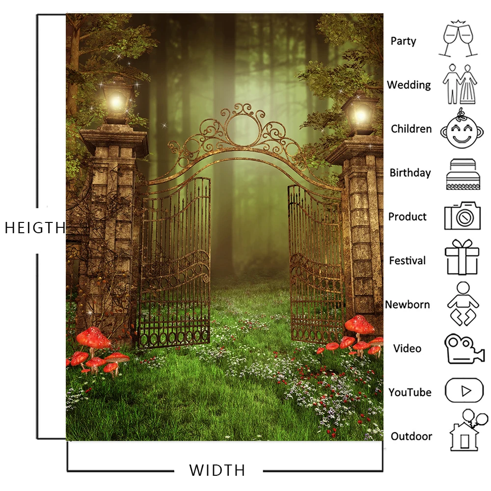 Bonvvie Photography Backdrop Night Moon Magic Castle Forest Children Halloween Party Decorative Background Photo Studio Props