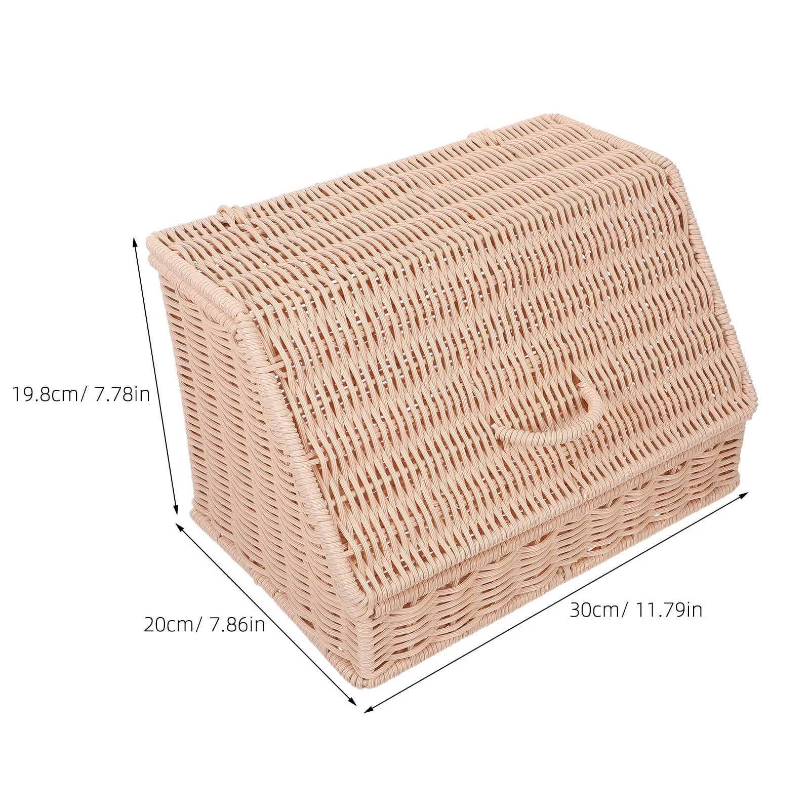 Handwoven Rattan Lidded Snack Basket Woven Bread Storage Container for Countertop Organization Fresh Food Protection Party