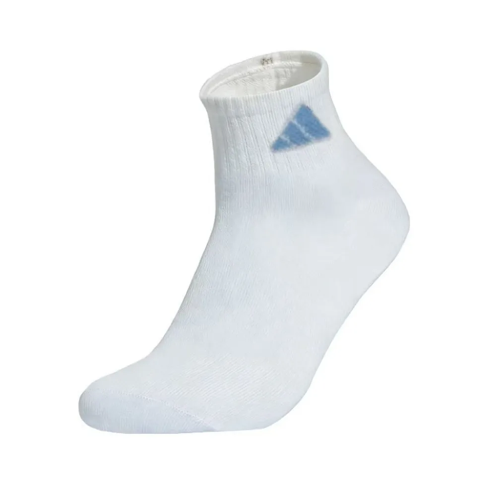 

Adidas 3-Pack Logo Series Sports Socks: Comfortable, non-slip, and breathable; unisex; white and blue; stylish. KW1151