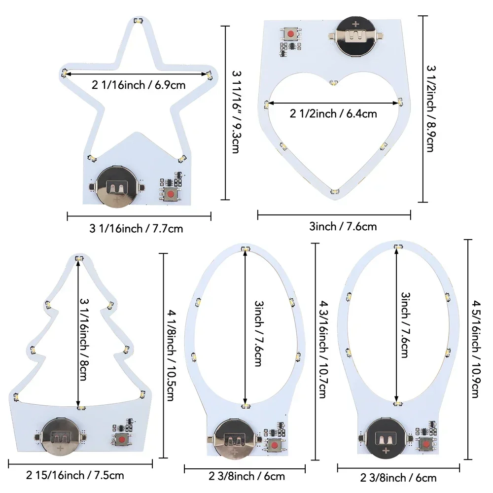 2/3/4Pcs/set Halo Lights Self-Adhesive Light-Up Units with Warm White Leds Easy Lights for Making Light-Up Cards Craft Supplies