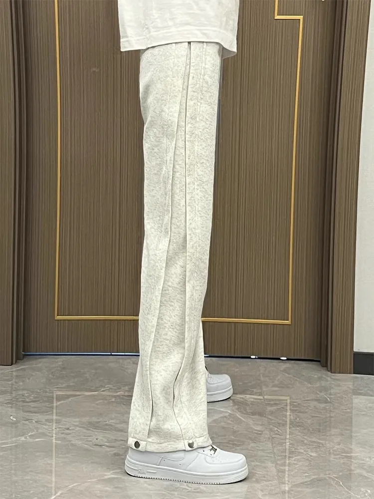 

Американские спортивные брюки в стиле ретро для мужчин, весенне-осенние, тонкие, узкого кроя, с широкими штанинами, повседневные, модные, брендовые