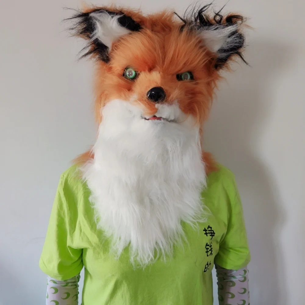 Disfraz de Kig Kigurumi para hombre y mujer, traje peludo con cabeza, Lobo, muñeca, máscara de bestia, utilería de Halloween