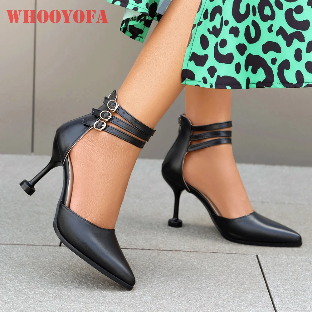 

Новые летние элегантные черно-коричневые женские босоножки с острым носком на высоком каблуке-гладиаторе, женская обувь для вечеринок, большие размеры 41 45 48