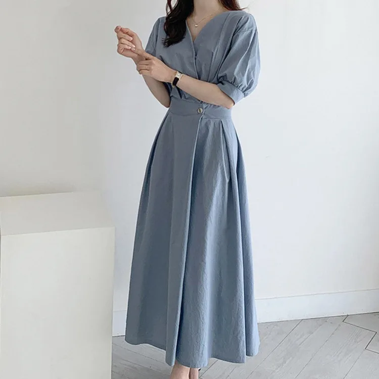 Estate delle nuove donne Dr Chic Coreano Sle Gentle Aosphere Vita-Articamento Dimagrante Lungo Dr Pendolarismo Regular ort Sve