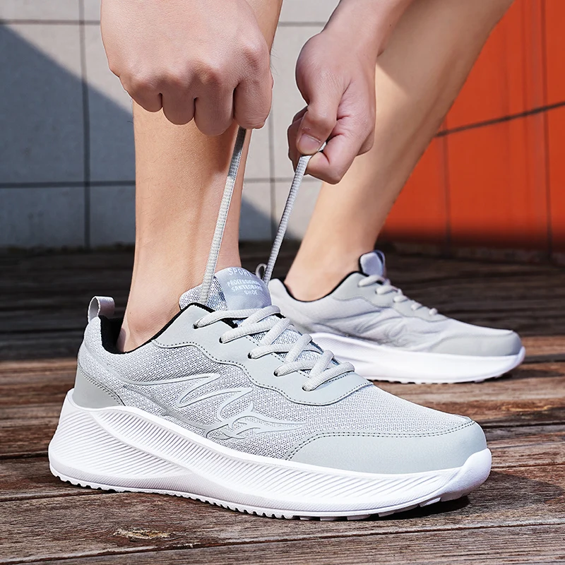 HKIMDL Casual Shoes for Men Sneakers Lace-Up Black Gym Light Walking Running Shoes Suitable for Daily Life and Sports 39-48