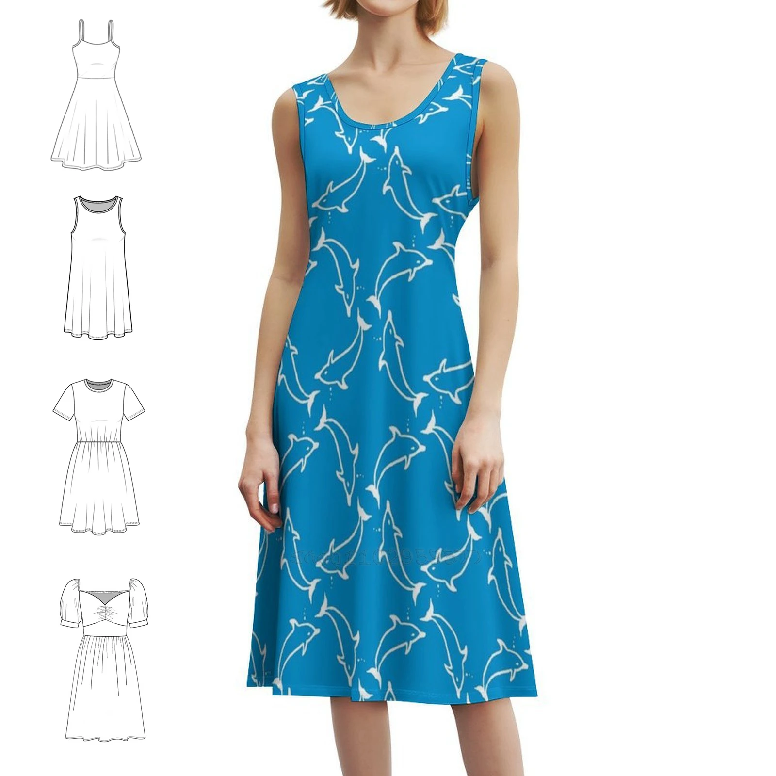 

Женское элегантное вечернее платье Dolphins, платье трапециевидной формы с короткими/длинными/без рукавов, Findyourthing Dolphins Australiana Evening