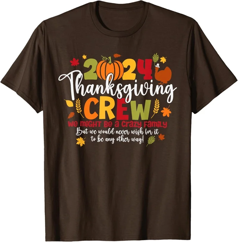 2024 Happy Turkey Day Thanksgiving Day Tshirt For Men Women New In Short Sleeve Oversized Tee Shirts Holiday Gift Streetwear