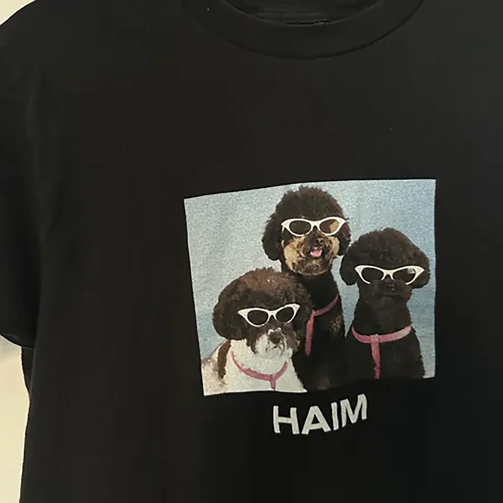 Rare Haim Band Funny Dog Cotton Gift For Fan S-2345XL Black T-shirt S3896