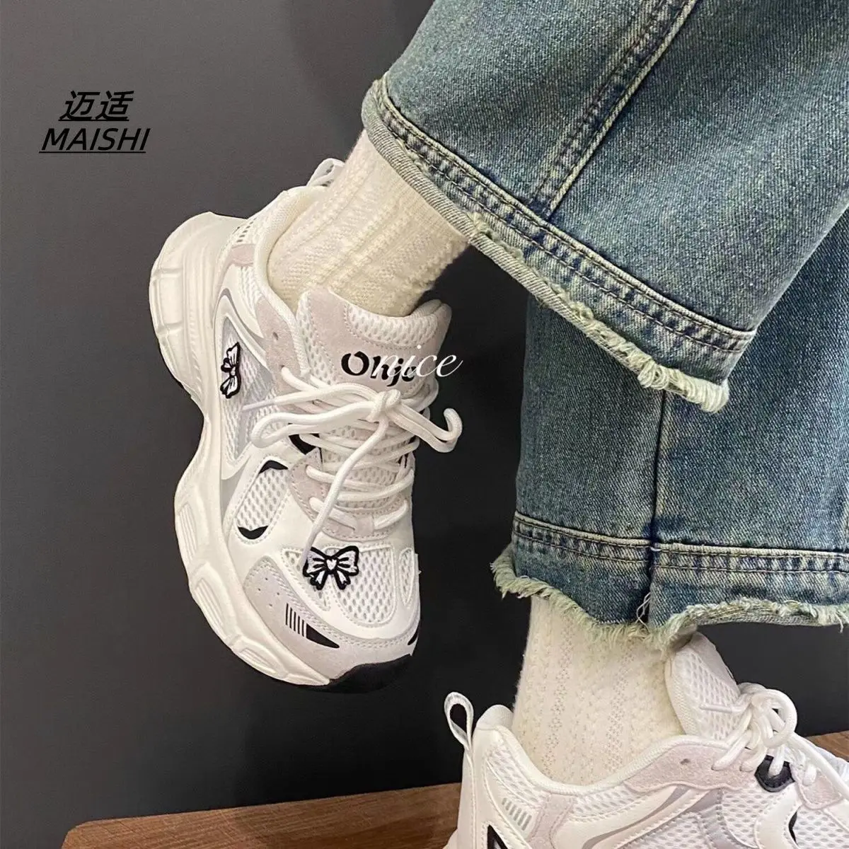 Bow Knot Kawaii Shoes Spring Summer Platform Sneakers Women Flats Casual Cute Vintage Tennis Female Korean Footwear