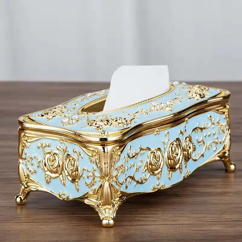 

European Style Luxury Tissue Box, High-End Hotel Restaurant & Living Room Desktop Napkin Holder