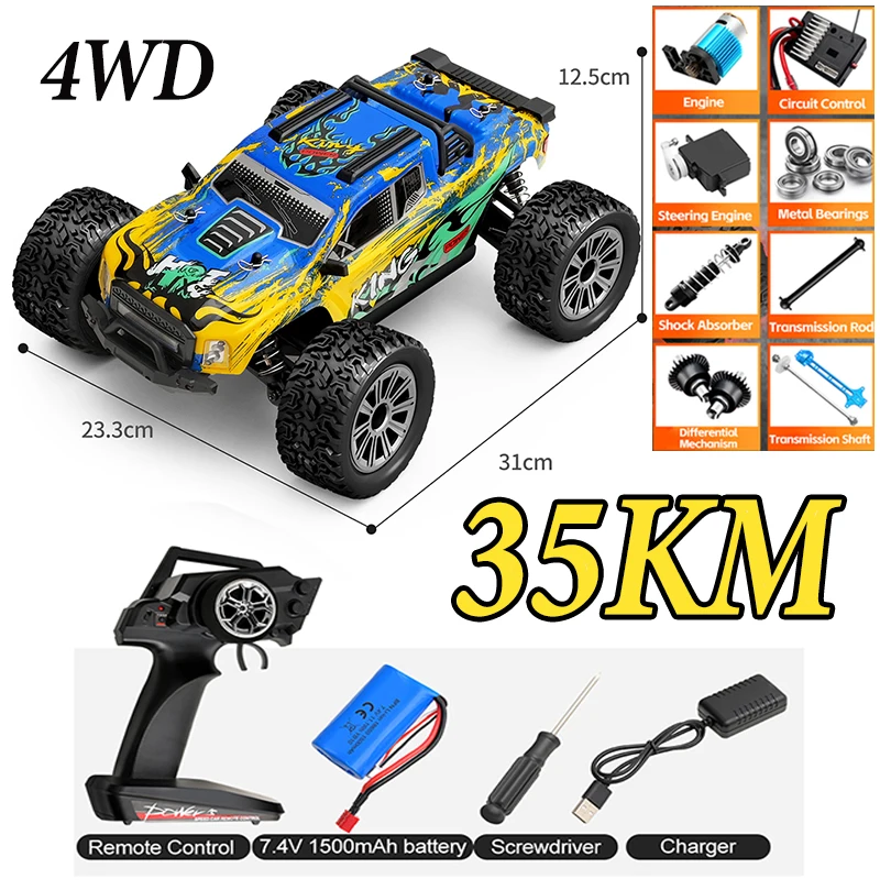 

WLtoys 1/16 164018 Remote Control Car 35KM/H Continuously Variable Transmission 2.4G Remote Control Off-road Car Gift for Boys