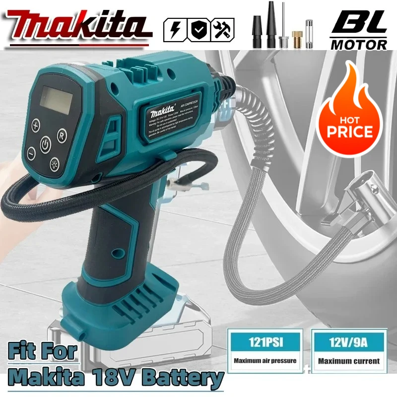 

Makita Cordless 18V Inflator Electric Air Pump Car mounted air compressor Automatic Handheld Air Compressor Power Tool