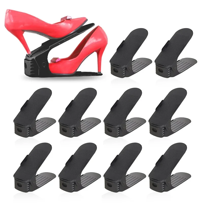 

Adjustable Double Layer Shoe Rack - Space Saving 4/5/10/16 Piece Storage Solution for Living Room and Shoe Organization