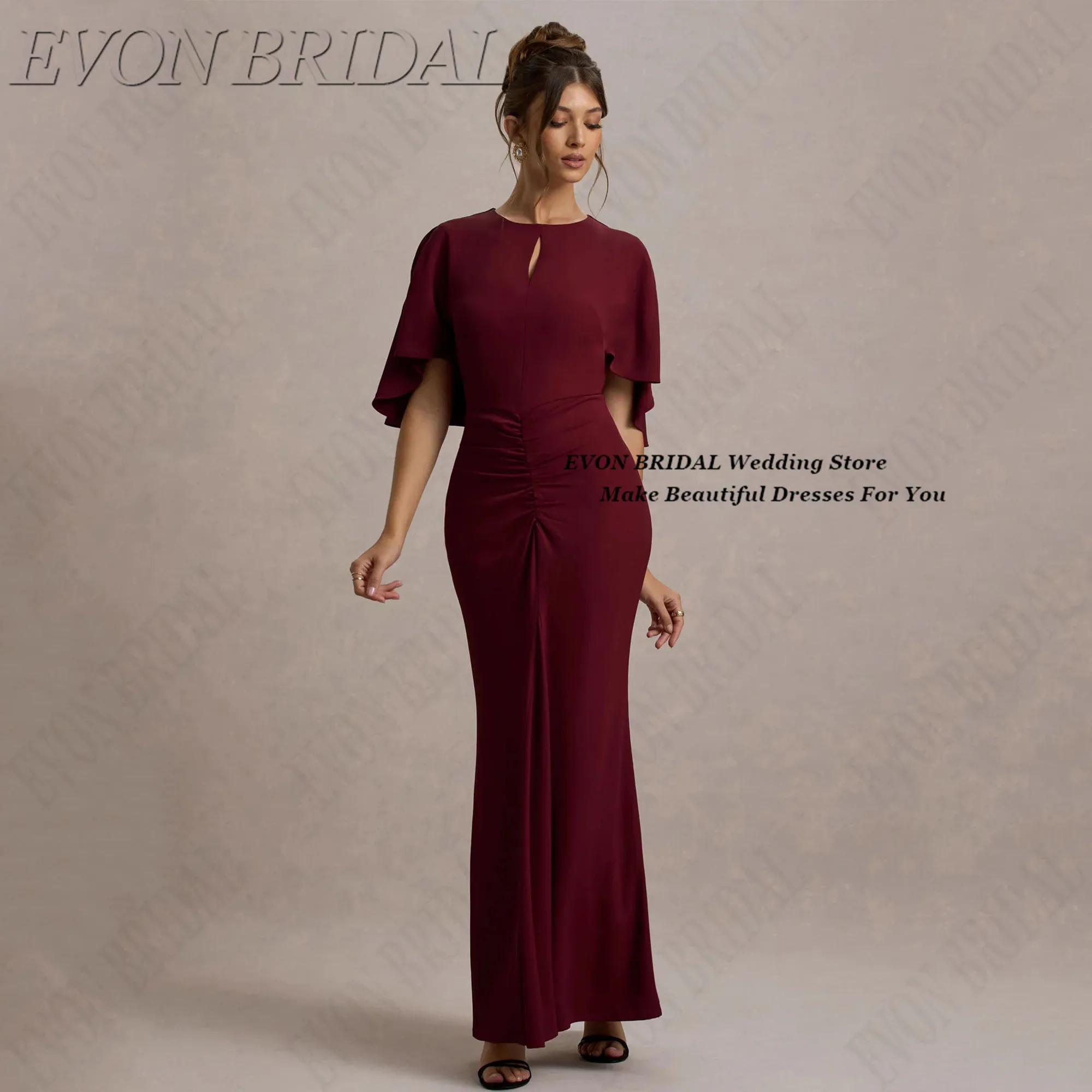 

EVON BRIDAL Elegant Pleat Formal Celebrity Prom Gowns Long Generous Occasion Gown Sleeveless Soft Satin Party Gowns Customized