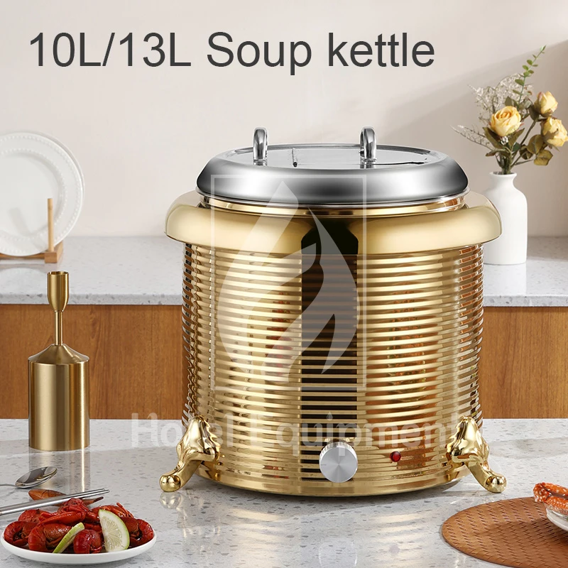 

Stainless Steel Electric Soup Warmer Kettle Restaurant & Catering Buffet Food Warmer Pot For Kitchen Use