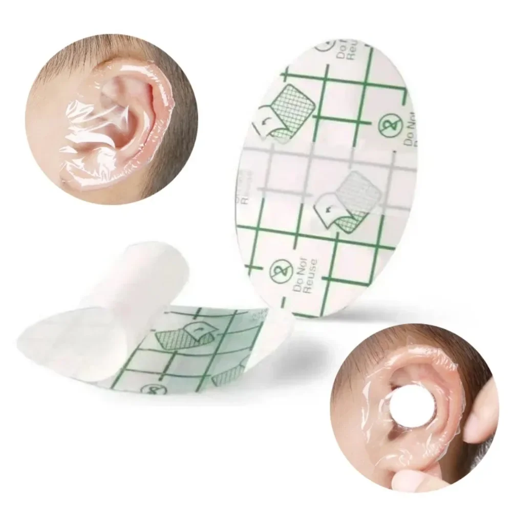 20pcs Plastic Waterproof Ear Protector For Baby Kids Adults Disposable Ear Stickers Swimming Cover Transparent Nursing Ear Paste