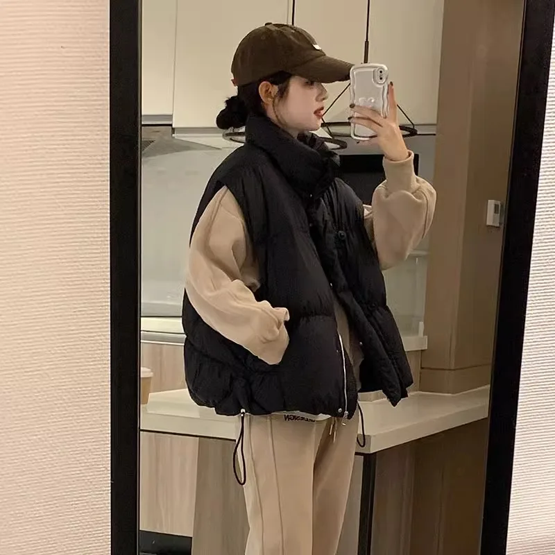 Sli Gilet in cotone da donna 2025 Autunno Inverno New Faion Capispalla Design Trendy oulder Pad Jaet Cappotto Cerniera Sle