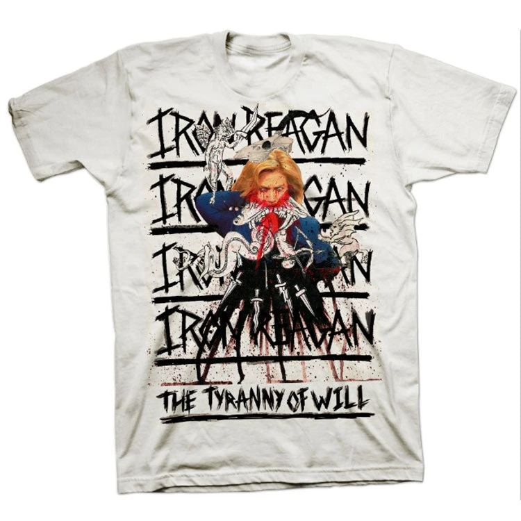 Iron Reagan  Warning Band Graphic Tee 100% Cotton Round Neck Casual Unisex T-shirt Summer Top