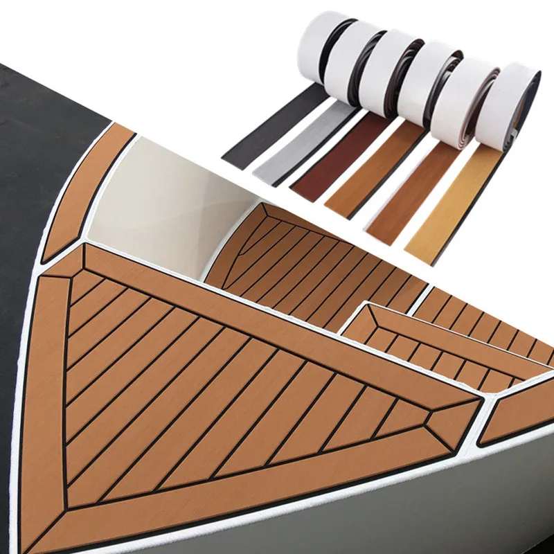 2400*57*6mm Yacht Boat Deck Mat EVA Foam Boat Flooring Teak Decking Self-Adhesive Foam Floor Mat for Marine Boat Yacht