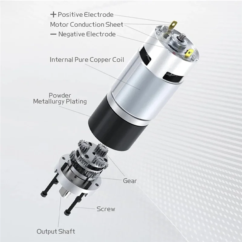 ABUO-High Torque 24V 42GP-775 Planetary Reduction Motor 440RPM Adjustable Speed Reversible Motor Max Torque 253KG. Cm