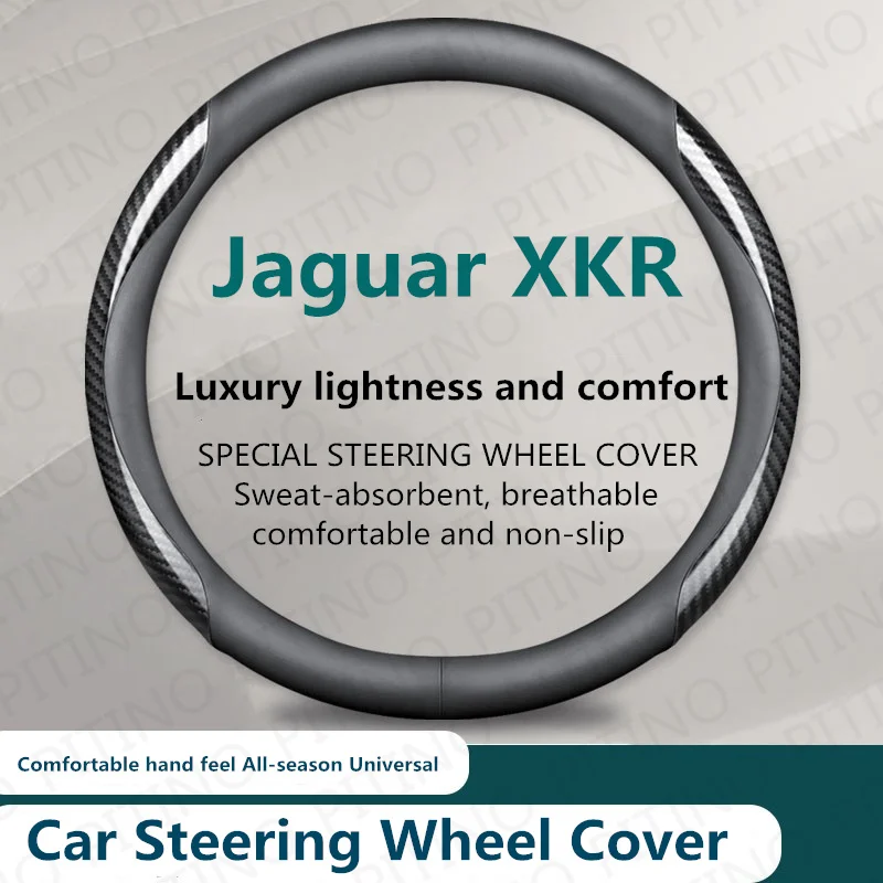 Car Steering Wheel Cover For Jaguar XKR Anti Slip Wear-resistant Sweat Absorbing 37-38cm Interior Steering Covers Accessories