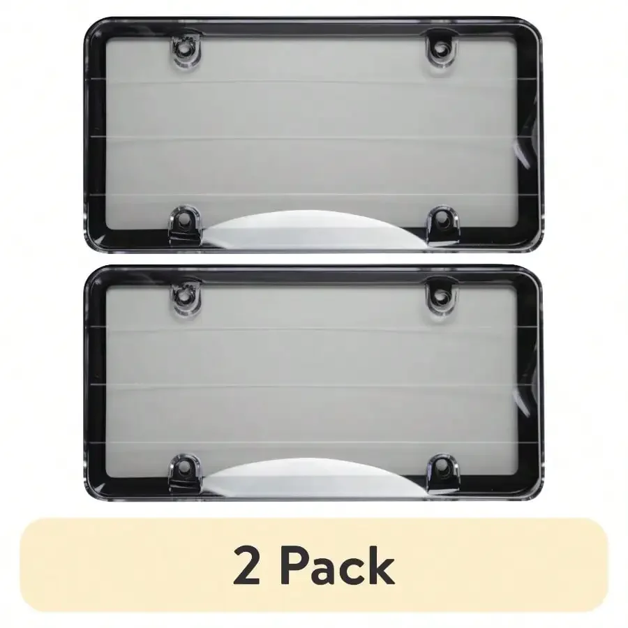 

(2 Pack) Black anti-theft license plate covers and frames, universal design fits all U.S. issued license plates.