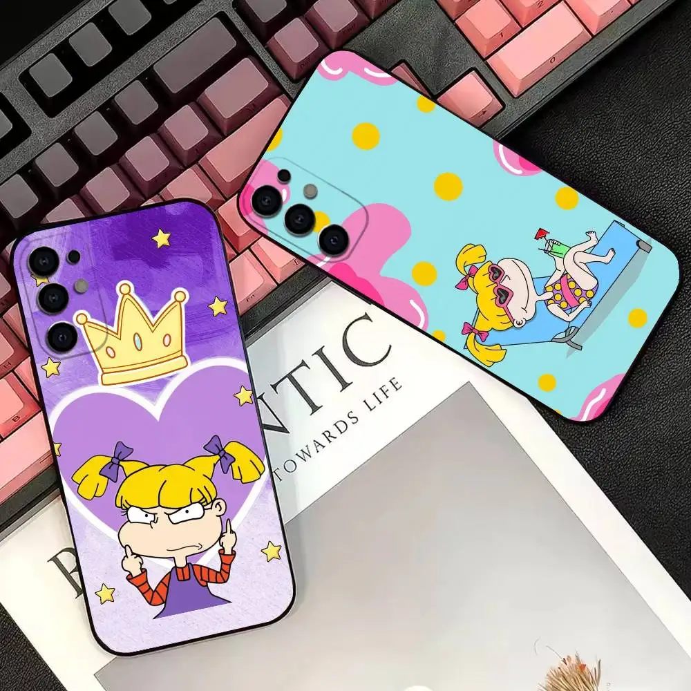 R-Rugrats Classic Cartoon Phone Case For Samsung S25,S24,S21,S22,S23,S30,Ultra,S20,Plus,Fe,Lite,Note,10,Black Cover