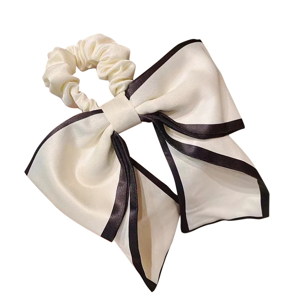 

3 Pcs Black Bow Ties Elastic Ponytail Holders for Women Girls Hair Accessories Daily Party Ceremony Thick Hair Stylish