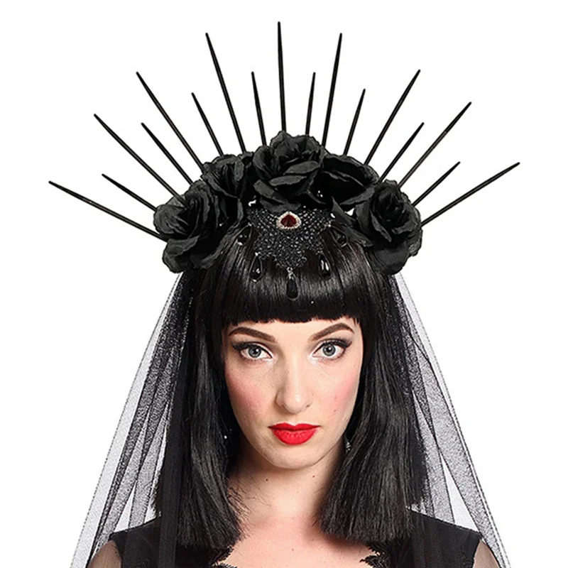 

Самая сетчатая вуаль, элегантные ретро аксессуары для волос на Хэллоуин, один размер, подходит для всех вуаль, повязка на голову, украшение на Хэллоуин, повязка на голову