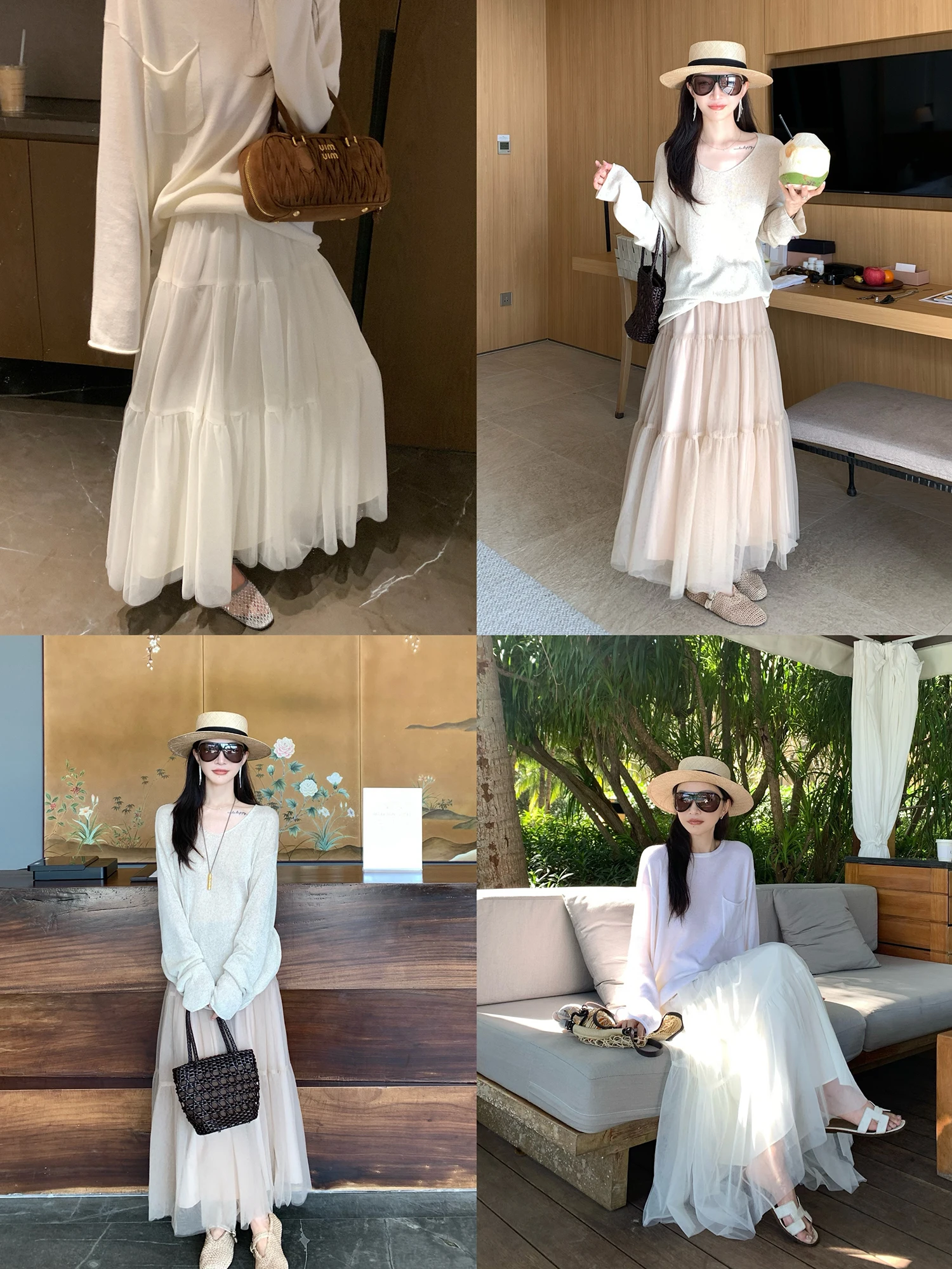 

High Waist Elastic Multi-Layer Six-Meter Skirt Women's Nylon f Body Skirt Spring Summer Versatile Fairy T Sle Umbrell...