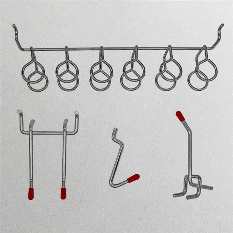 ✼114 Pcs Peg Board Hooks Assortment with Metal Hooks Sets, Hole Plate Bins, Peg Locks for Organizing Storage System Tools