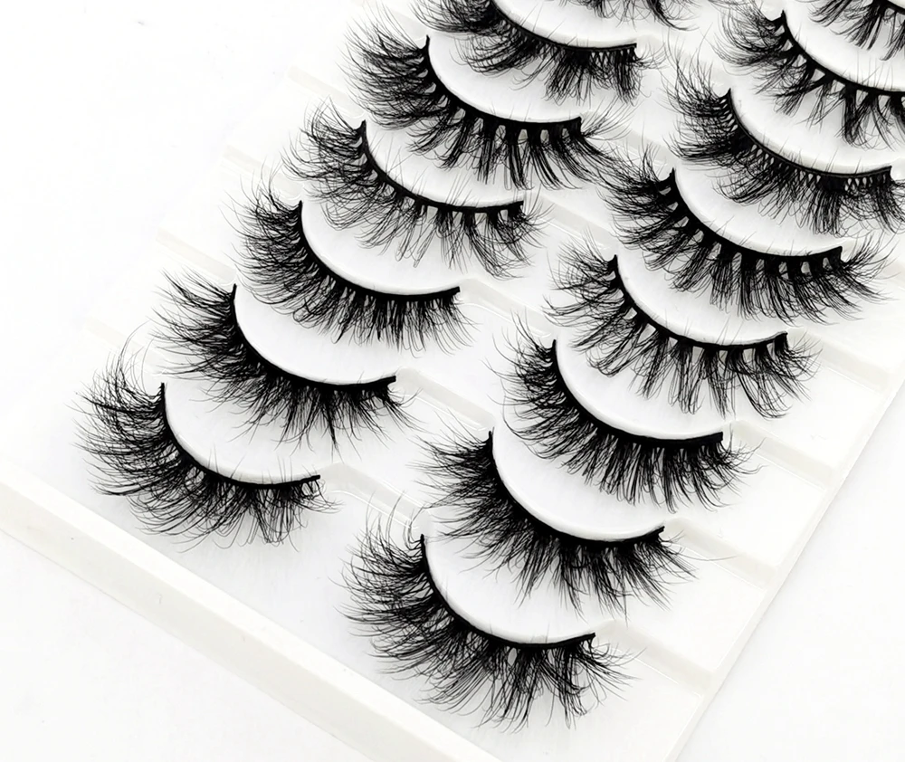 Lashes 10 Pairs 10-25mm Eyelashes 3D Faux Mink Eyelashes Long Lasting Fluffy Mink Lashes Dramatic Volume lashes Extension Thick