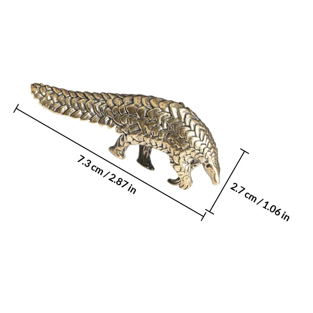 1Pcs Brass Retro Pangolin Ornament Desktop Decor for Office Home Bookshelf Minimalist Chic Brass Craft Gift Compact Size