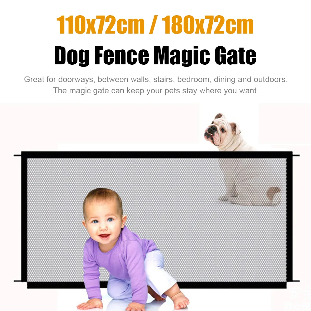 Pet Dog Barrier Fences Pet Isolated Network Folding Breathable Mesh Play Dog Safety Fence for Stairs Doorways Indoor and Outdoor