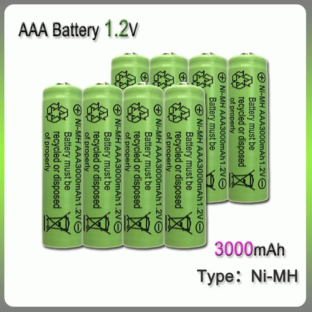 

AAA 3000mAh 1.2V Ni-MH Rechargeable Battery Cell for MP3 RC Toys led Flashlight etc.