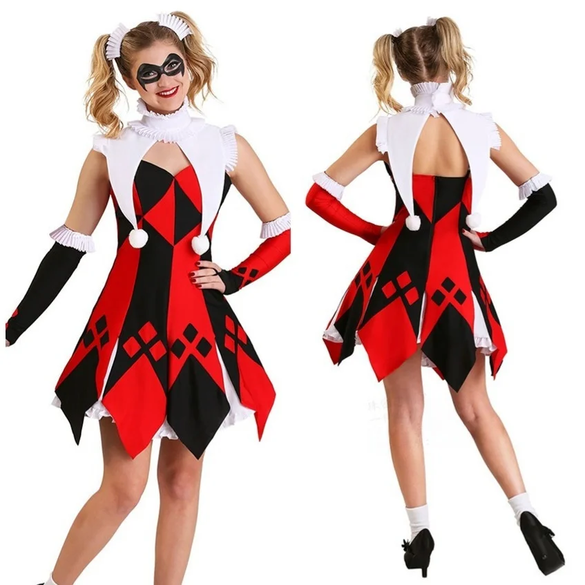 Новинка 2025, женский костюм циркового культива на Хэллоуин, комплект клоуна, уха, танцевальный китайский традиционный сценический костюм, женская мода