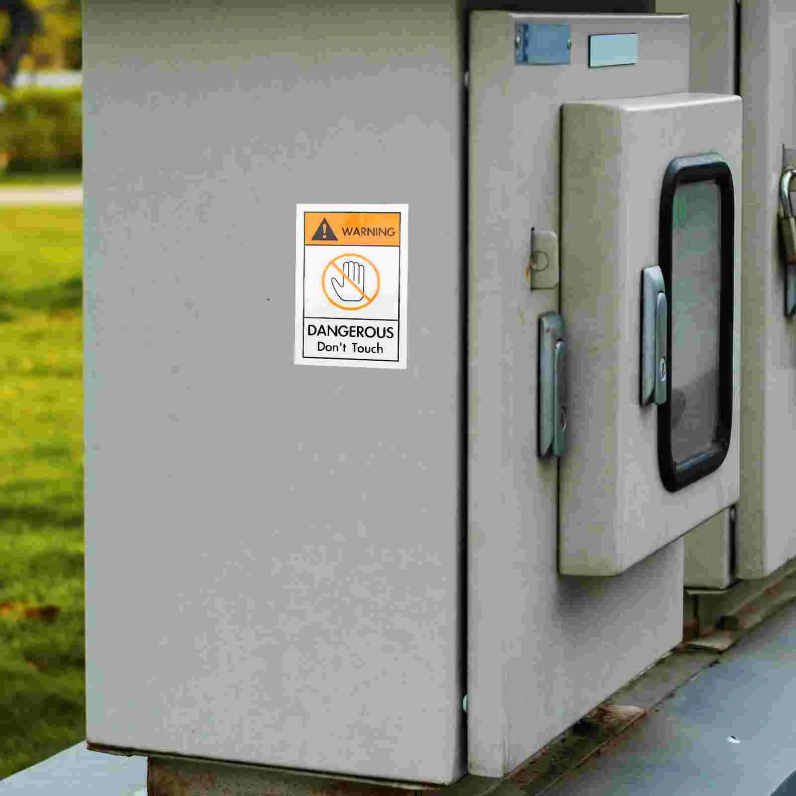 Safety Warning Label No Touch Do Not Sign Full English 2pcs Packed Stickers Don't Device Use Hand Emblems