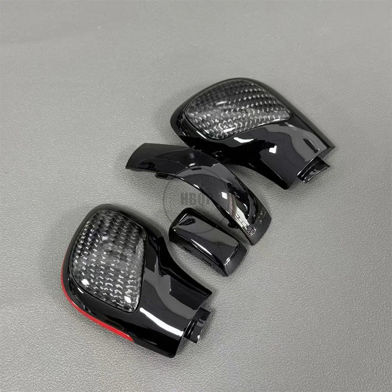 Upgrade the Blue Printed Carbon Fiber Material Leather Shift Knob Gear Side Cover DSG Emblem For VW Golf 6 7 R GTI Passat B7 B8 2