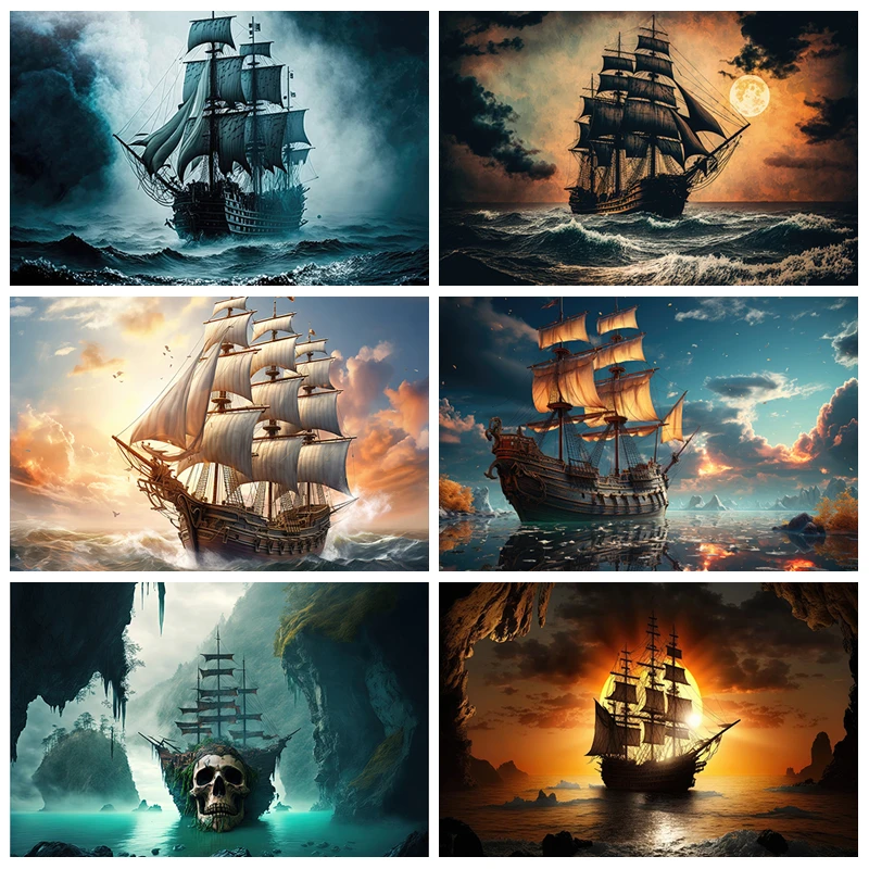 

Sea Sailing Pirate Banner Backdrop Custom Ocean Theme Adult Kids Birthday Photography Poster Decoration Photo Studio Background