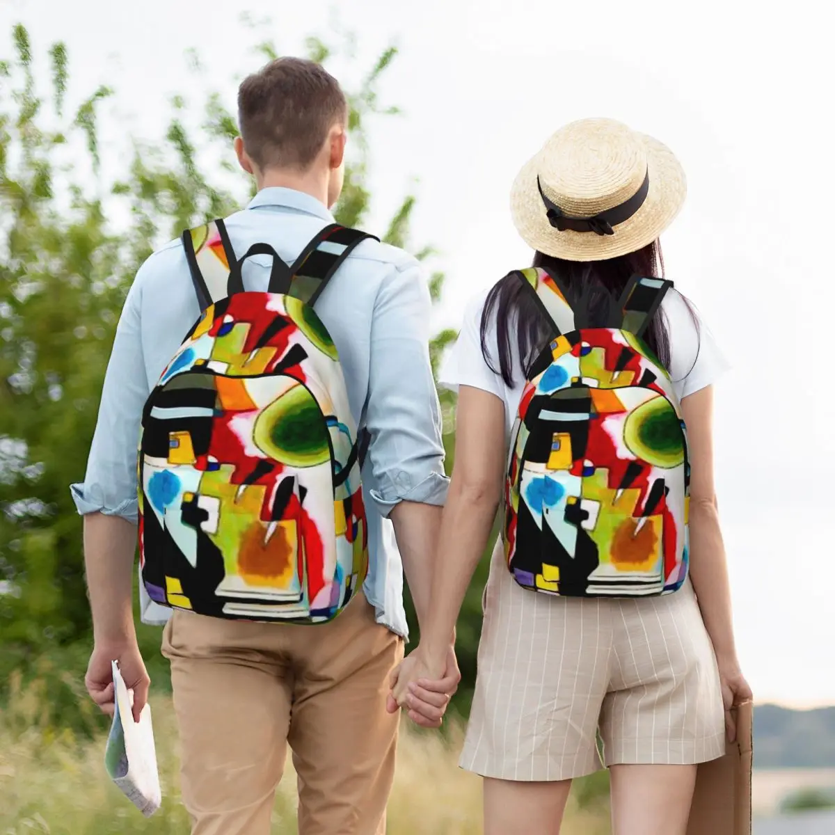Kandinsky - Swinging Backpack Hot Sale Daypack Large Capacity Boys Girls BookBag School Bag Shoulder Bags for Men Women