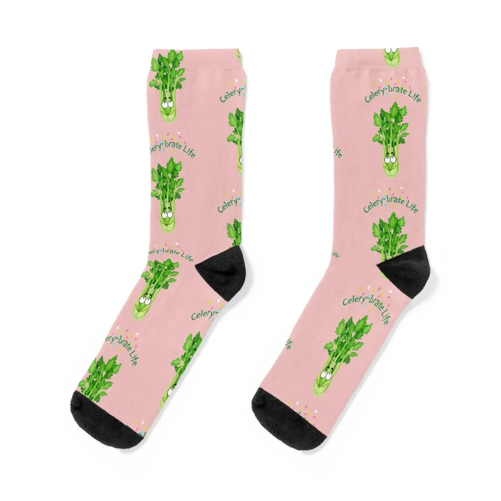 

Celebrate Life celery vegetable snack Socks Christmas funny sock Women Socks Men's