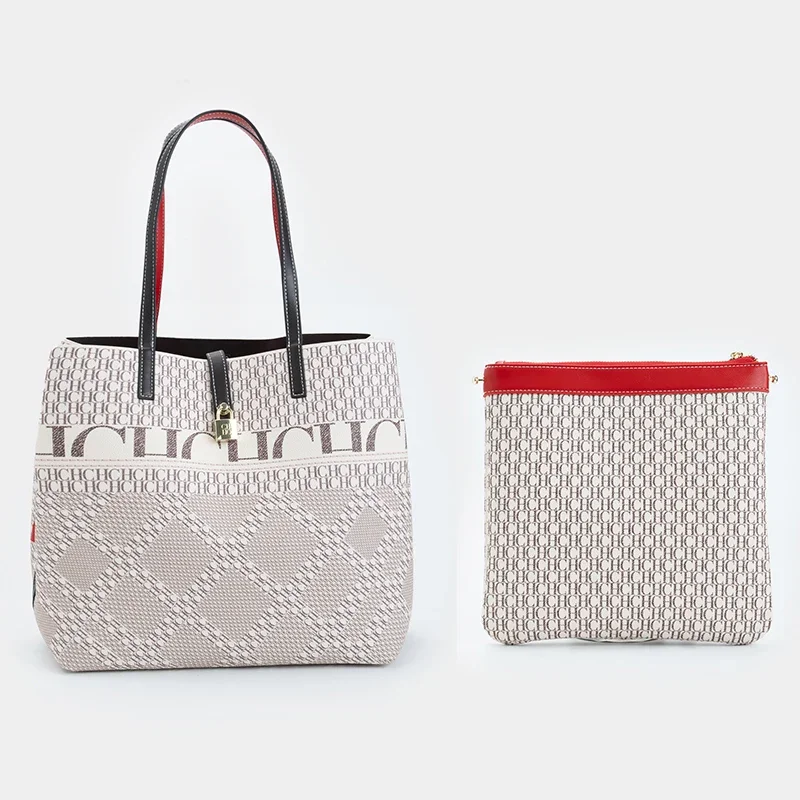 

CH Fashion Brand Handbag Diagonal Letter Printed Pattern with Lock Design Luxury Brand 2025 New Hot Selling Women's Shoulder Bag