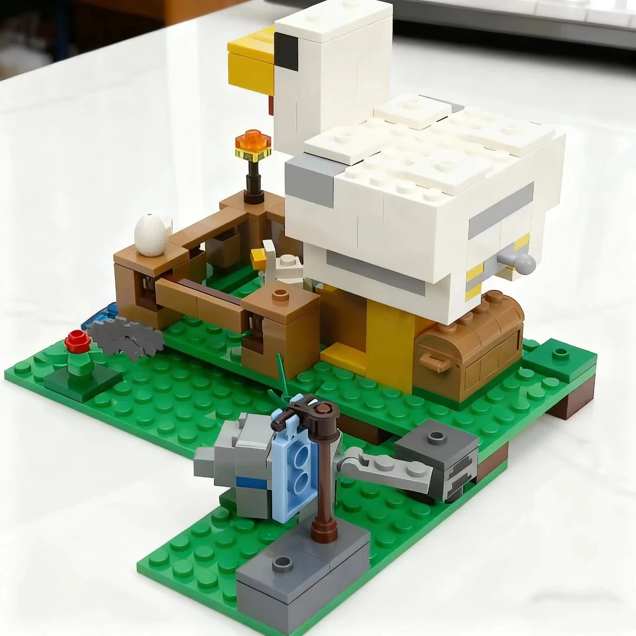 Third Party MOC Compatible Sets My Pixel World Series Building Blocks 21140 Chicken House Coop Egg Assembly Toys