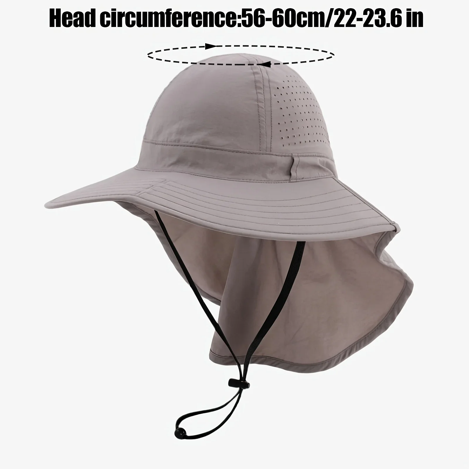 Atmungsaktiver Sonnenschutz-Schal-Sonnenhut für Damen, faltbar, geeignet für Outdoor-Aktivitäten, Wandern, Strandurlaub – Detail 14