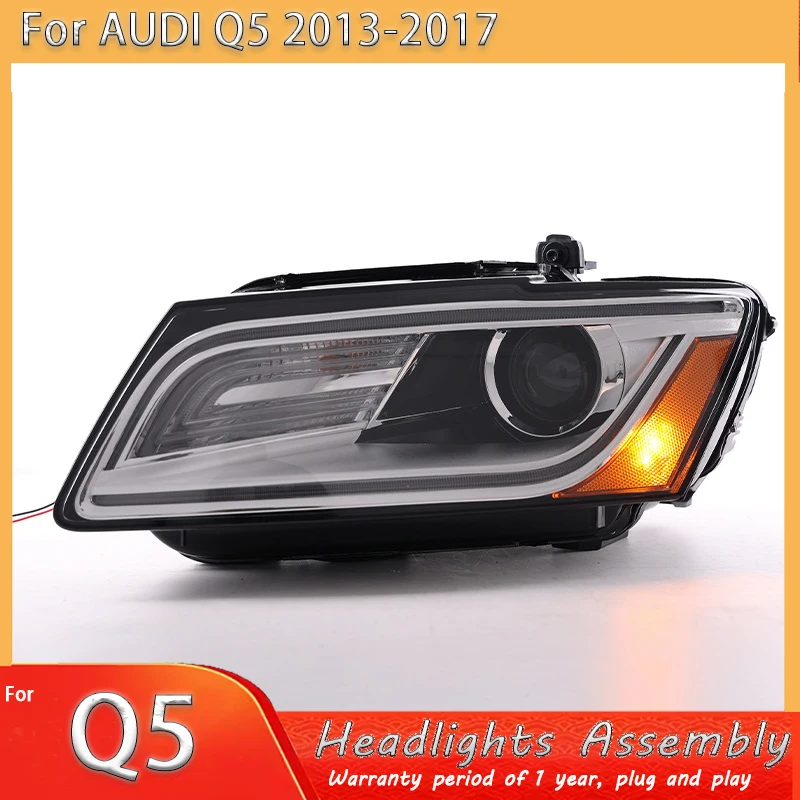 

Фара для Audi Q5 2013-2017, фара в сборе, американское издание, светодиодные дневные ходовые огни, рулевое управление, HID-объектив, аксессуары OE