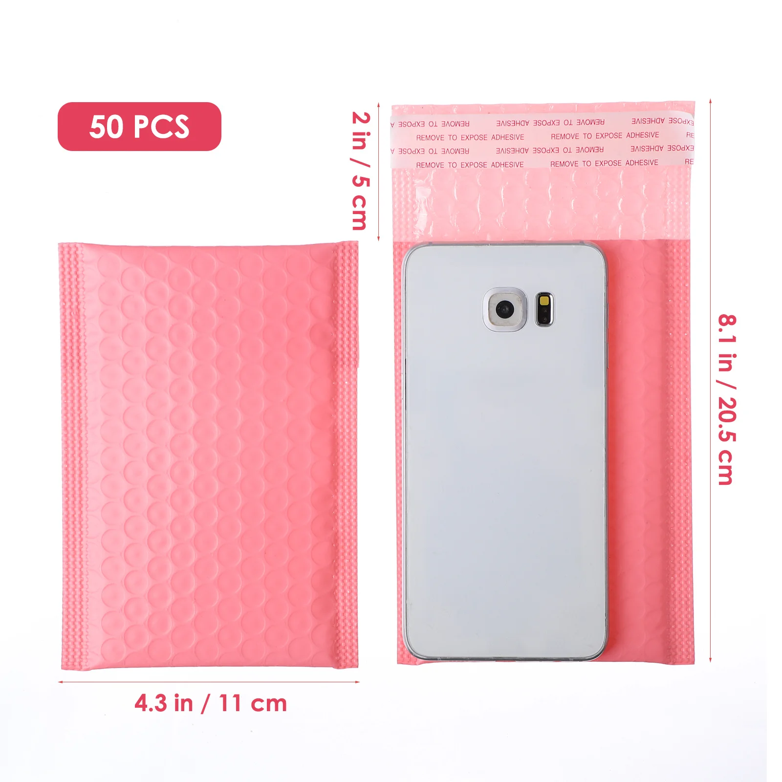 50 قطعة فقاعة البريدية للصدمات مقاوم للماء مبطن التعبئة المغلف 15x11 سنتيمتر الوردي فقاعة التعبئة المغلف حقيبة للهواتف المحمولة #3