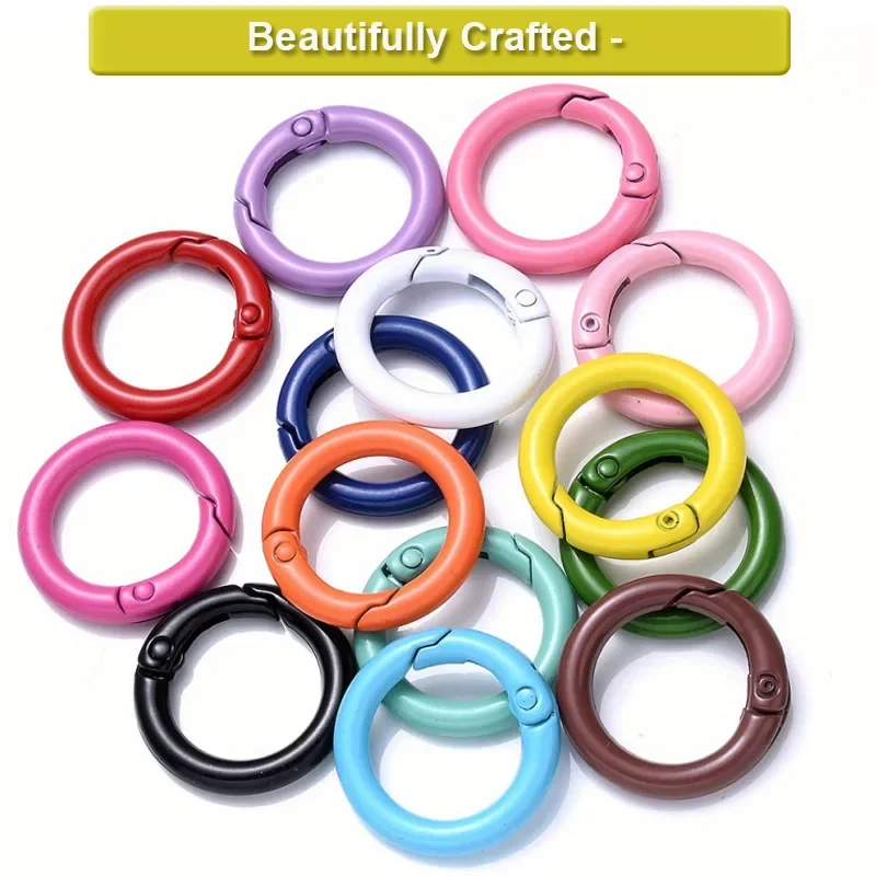 5-10pcs 9 Colors Metal O Rings Spring Clasp Openable Round Carabiner Keychain Clips Hook Dog Chain DIY Jewelry Buckles Connector