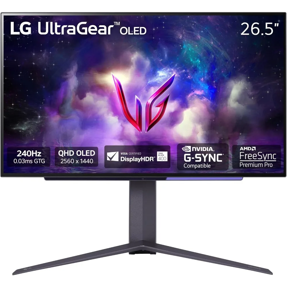 27GS95QE-Monitor OLED de 27 pulgadas para videojuegos, pantalla QHD 240Hz 0,03 ms DisplayHDR True Black 400 AMD FreeSync